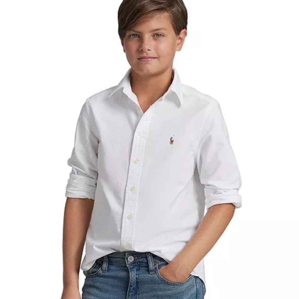 Ralph Lauren White Button Down Kids Shirt